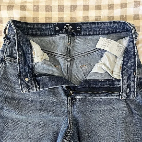 HOLLISTER Women 5S Distressed High Rise Vintage Straight 90s Grunge Style Denim - Picture 7 of 9